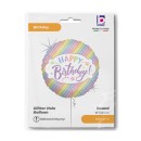 Happy Birthday Pastel Holo Happy Birthday foil balloon 46 cm