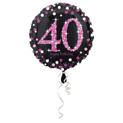 Happy Birthday Pink 40 fólia lufi 43 cm