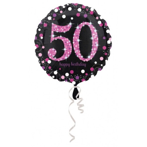 Happy Birthday Pink 50 fólia lufi 43 cm