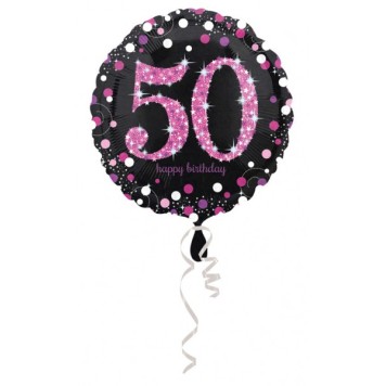 Happy Birthday Pink 50 fólia lufi 43 cm
