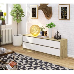 KOMODA K160 4SZ CLP DĄB ARTISAN / BIAŁY