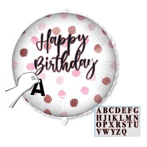 Happy Birthday Happy Birthday Pink foil balloon 46 cm customizable
