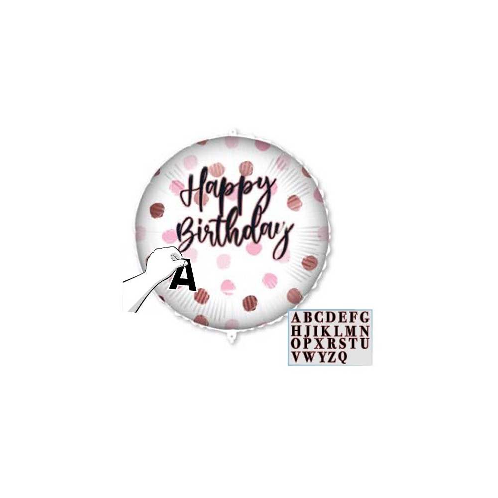 Happy Birthday Happy Birthday Pink foil balloon 46 cm customizable