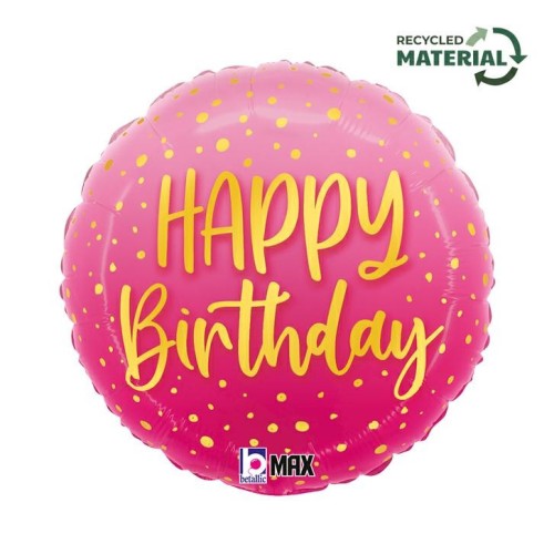 Happy Birthday Pink Happy Birthday foil balloon 46 cm