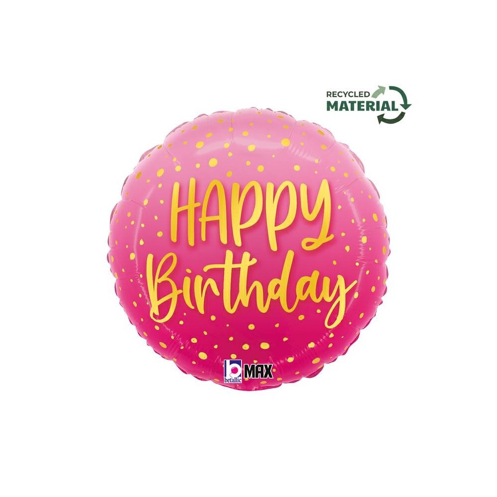 Happy Birthday Pink Happy Birthday foil balloon 46 cm