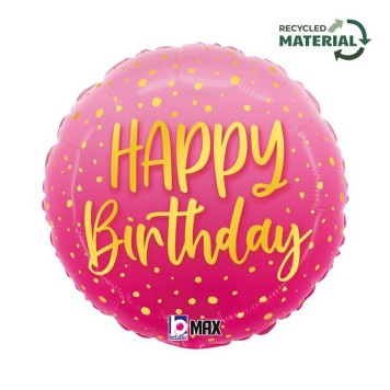 Happy Birthday Pink Happy Birthday foil balloon 46 cm