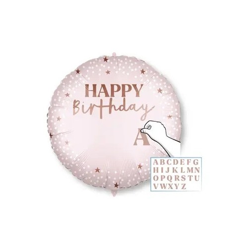 Happy Birthday Pink Happy Birthday foil balloon 46 cm customizable