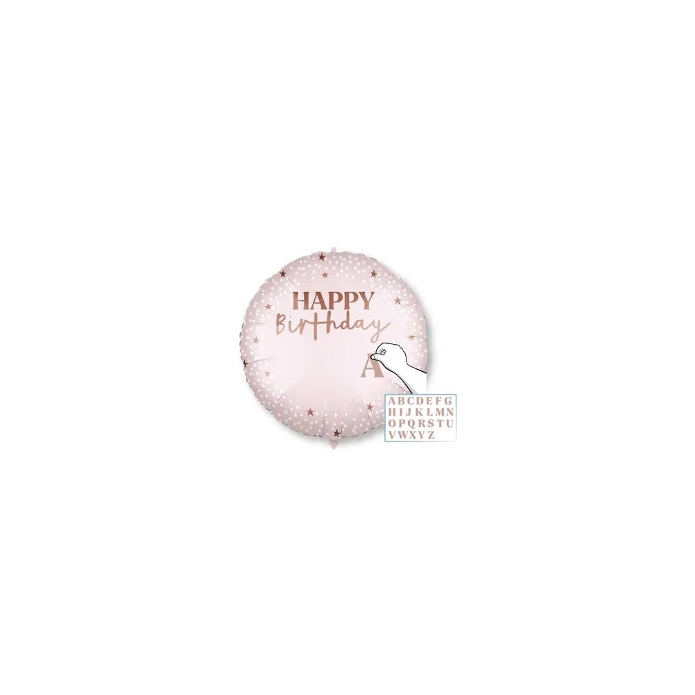 Happy Birthday Pink Happy Birthday foil balloon 46 cm customizable