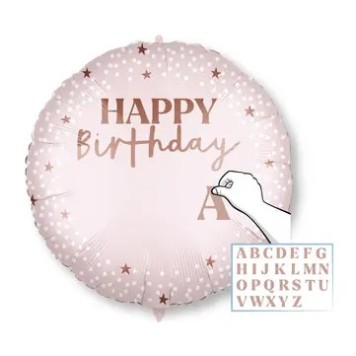 Happy Birthday Pink Happy Birthday foil balloon 46 cm customizable