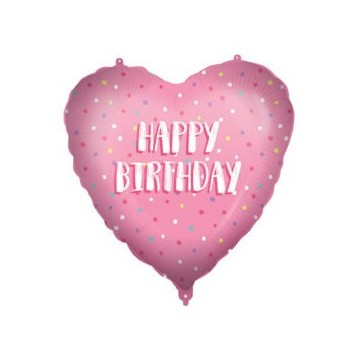 Happy Birthday Happy Birthday Pink Heart foil balloon 46 cm
