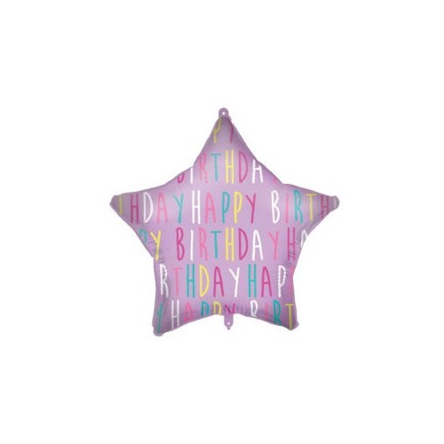 Star Happy Birthday Purple Star foil balloon 46 cm