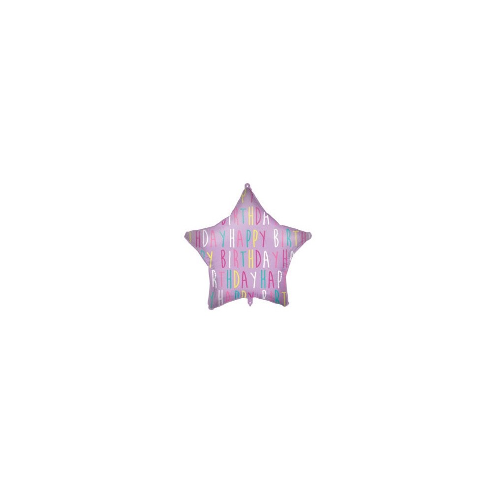 Star Happy Birthday Purple Star foil balloon 46 cm