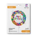 Happy Birthday Rainbow Dots Holo Happy Birthday foil balloon 46 cm