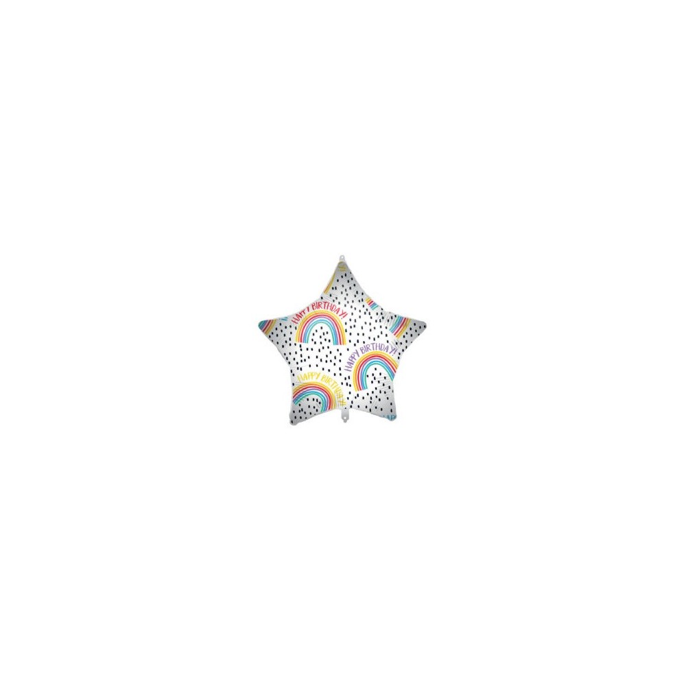 Star Happy Birthday Rainbow Star foil balloon 46 cm
