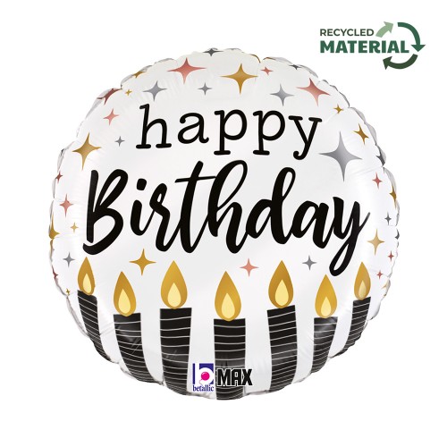 Happy Birthday Satin Candle Happy Birthday foil balloon 46 cm
