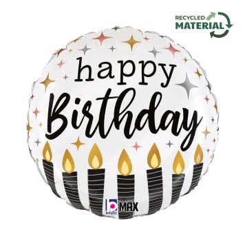 Happy Birthday Satin Candle Happy Birthday foil balloon 46 cm