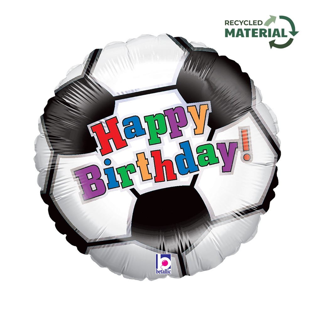 Happy Birthday Soccer Ball foil balloon 46 cm