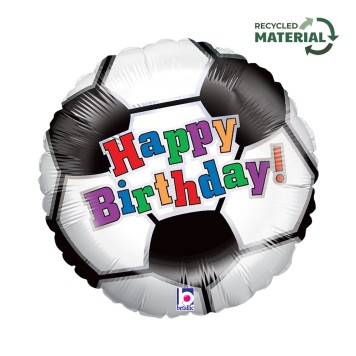 Happy Birthday Soccer Ball foil balloon 46 cm