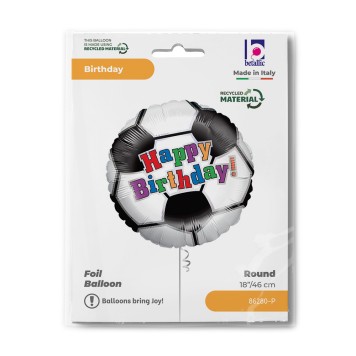 Happy Birthday Soccer Ball foil balloon 46 cm