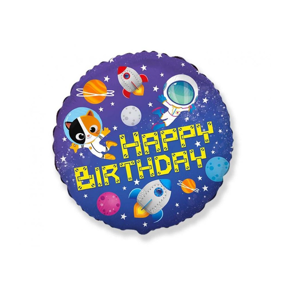 Happy Birthday Happy Birthday Space, Foil Balloon 46 cm (WP)