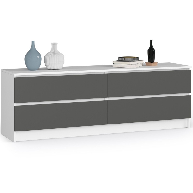 KOMODA K160 4SZ CLP BIAŁY / SZARY KOMODA K160 4SZ CLP BIAŁY / SZARY