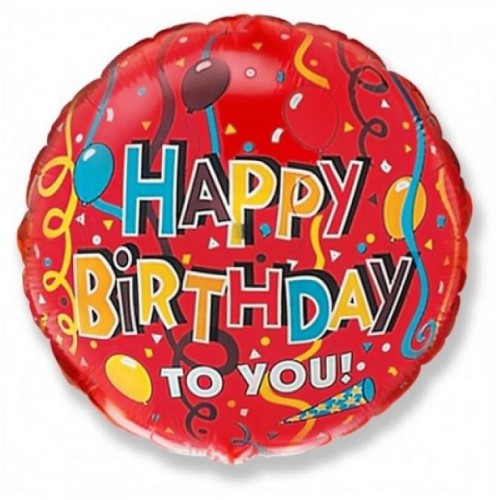 Happy Birthday Streamers Happy Birthday foil balloon 46 cm (WP)