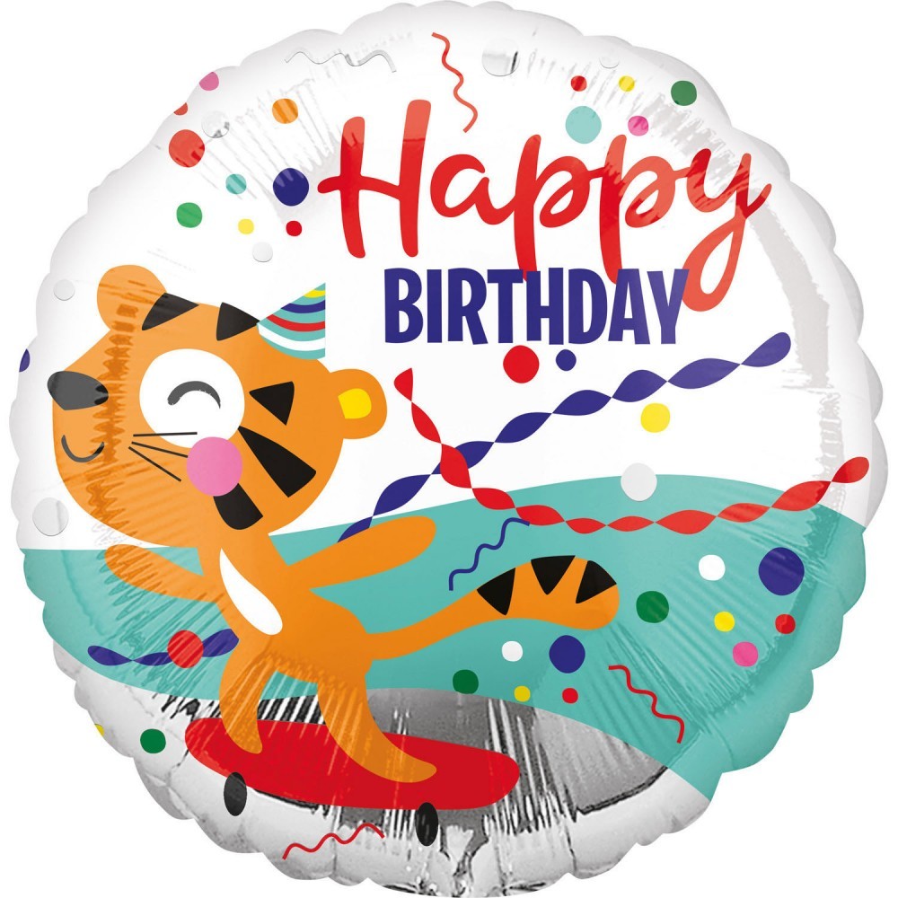 Happy Birthday Happy Birthday Tiger foil balloon 43 cm