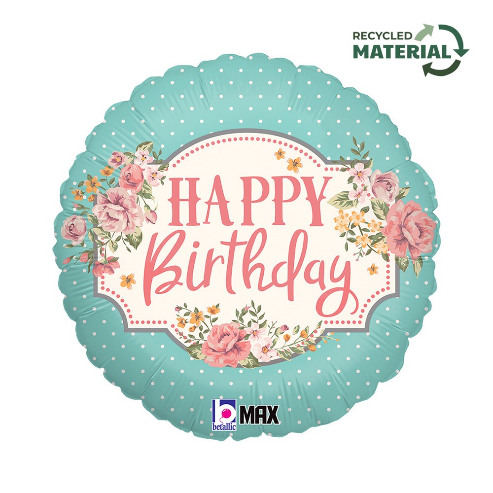 Happy Birthday Vintage Happy Birthday foil balloon 46 cm