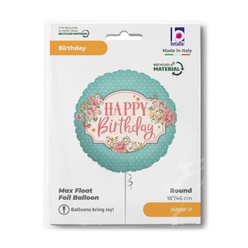 Happy Birthday Vintage Happy Birthday foil balloon 46 cm