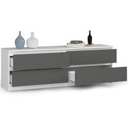 KOMODA K160 4SZ CLP BIAŁY / SZARY