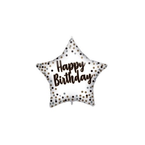 Happy Birthday White-Gold Happy Birthday foil balloon 46 cm