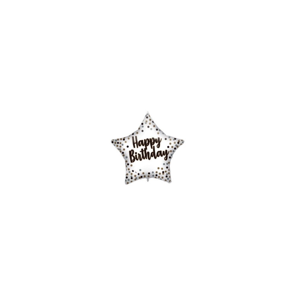 Happy Birthday White-Gold Happy Birthday foil balloon 46 cm