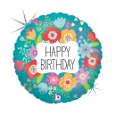 Happy Birthday Wildflowers Holo Happy Birthday foil balloon 46 cm