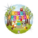 Happy Birthday Woodland Holo Happy Birthday foil balloon 46 cm