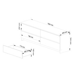 KOMODA K160 4SZ CLP BIAŁY / SZARY