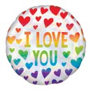 Love I love You Rainbow, I Love You foil balloon 43 cm