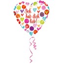 Love Ich hab dich lieb foil balloon 43 cm