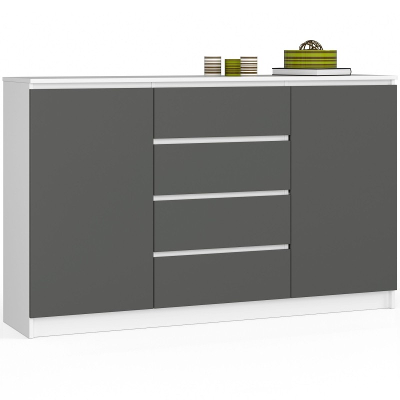 KOMODA K160 2D 4SZ CLP BIAŁY / SZARY KOMODA K160 2D 4SZ CLP BIAŁY / SZARY