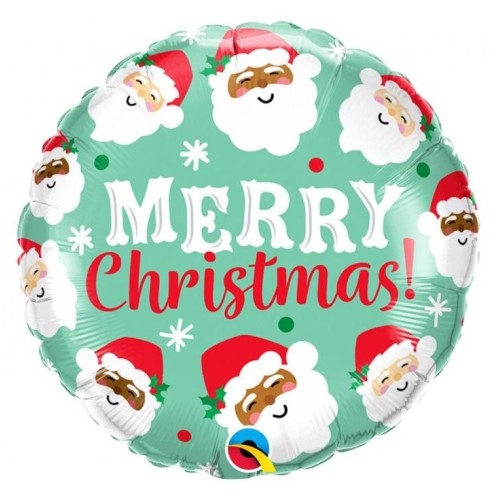 Christmas Santas i foil balloon 46 cm