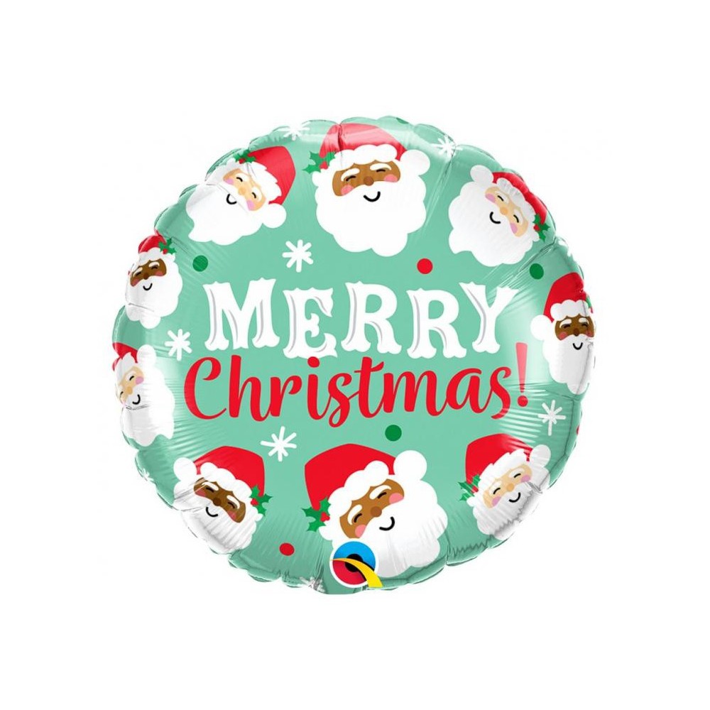 Christmas Santas i foil balloon 46 cm