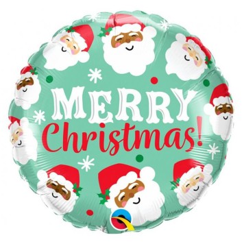 Christmas Santas i foil balloon 46 cm
