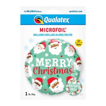 Christmas Santas i foil balloon 46 cm