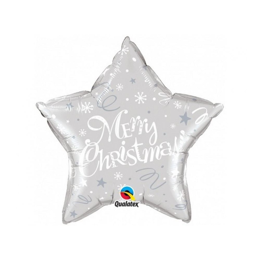 Christmas Merry Christmas Silver Star, foil balloon 51 cm