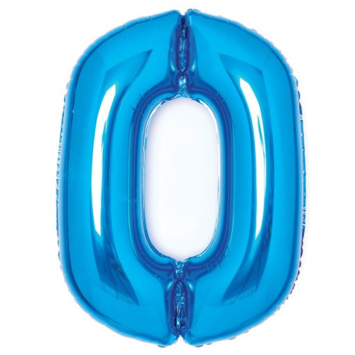 Number Blue Blue 0 foil balloon 66 cm