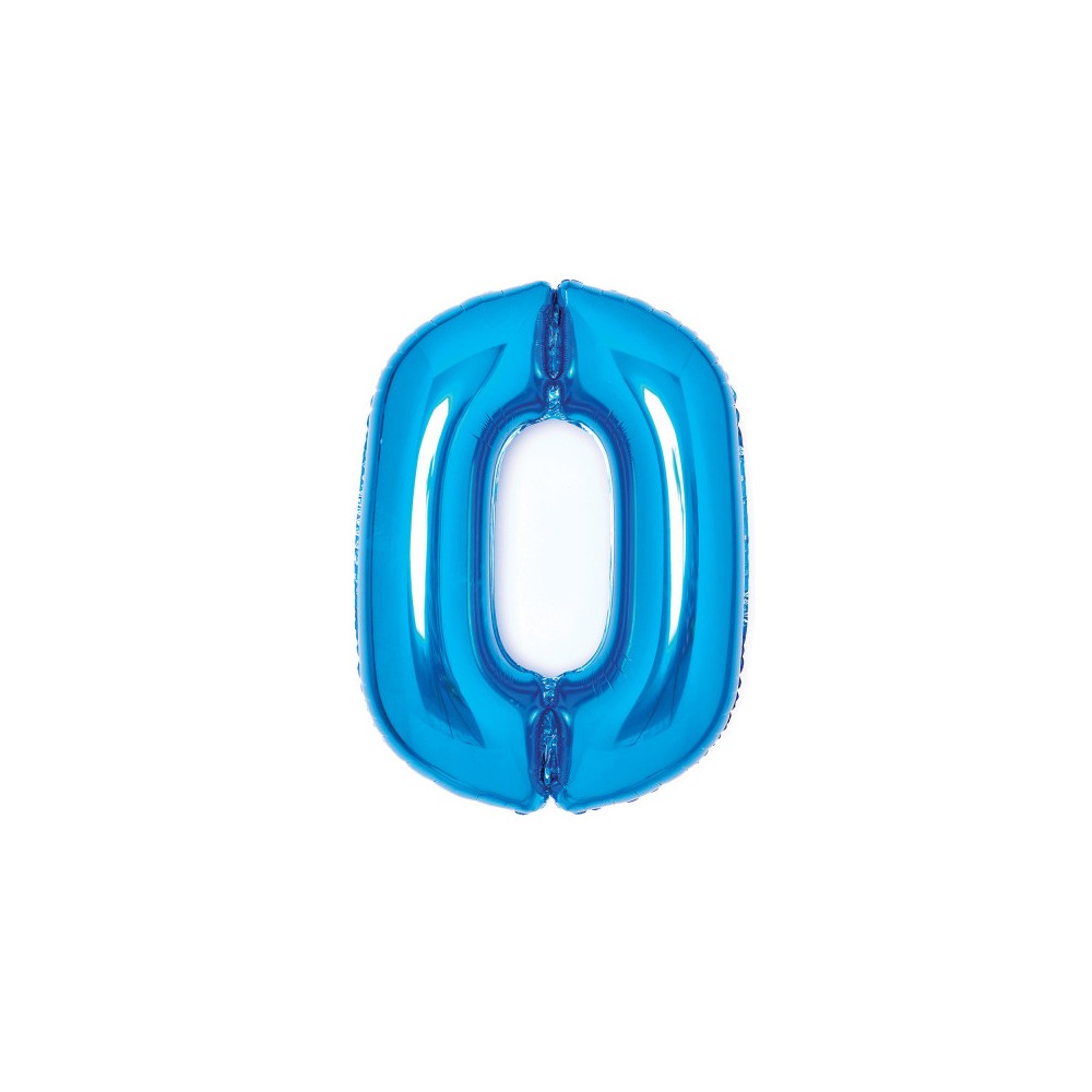 Number Blue Blue 0 foil balloon 66 cm