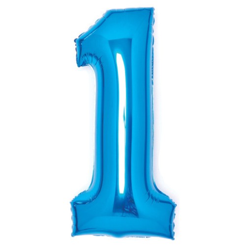 Number Blue Blue number 1 foil balloon 66 cm