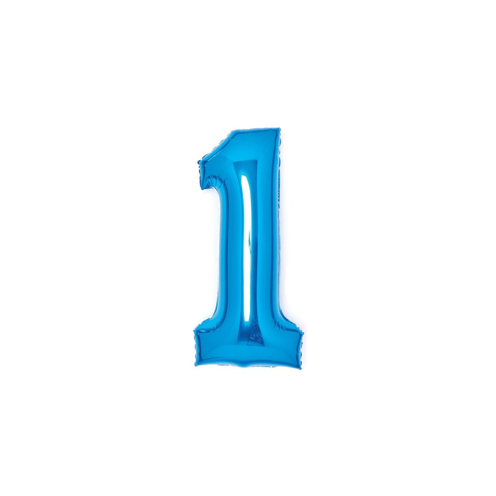 Number Blue Blue number 1 foil balloon 66 cm