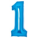 Number Blue Blue number 1 foil balloon 66 cm