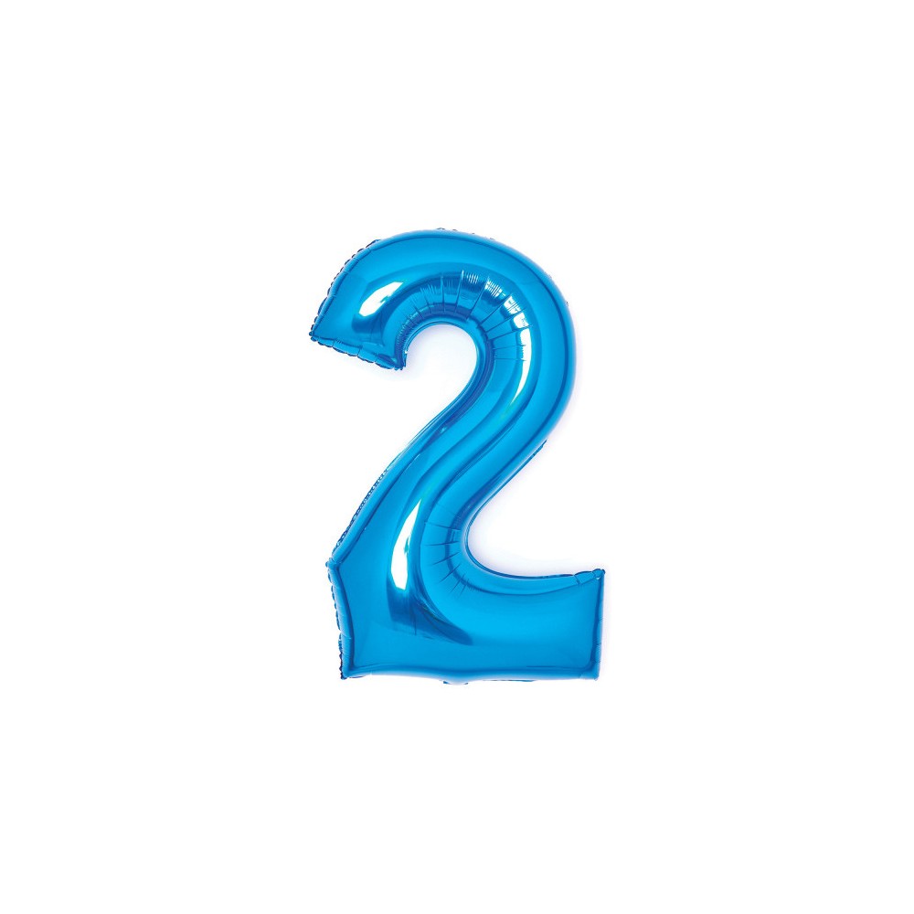 Number Blue Blue number 2 foil balloon 66 cm