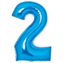 Number Blue Blue number 2 foil balloon 66 cm